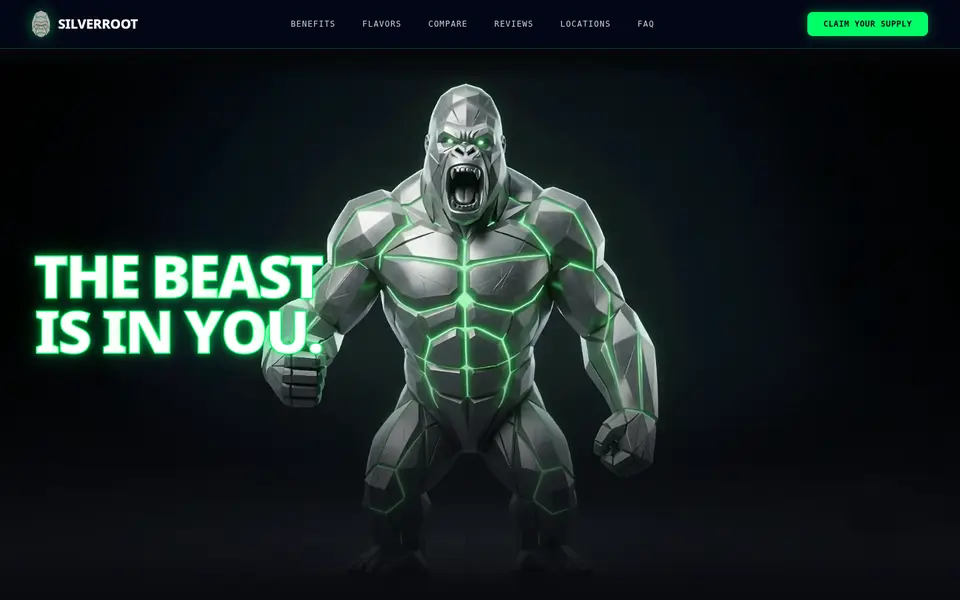 The gorilla clenching a fist beside the green line The beast is in you.